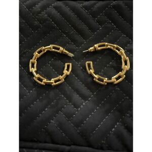 Gold Chain Link Hoop Earrings Statement Jewelry Trendy‎ Fashion